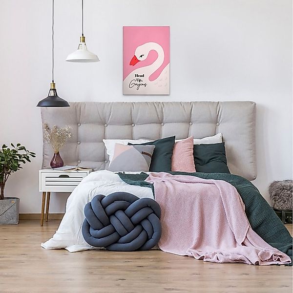 A.S. Création Leinwandbild "Head Up - Wandbild Pink Schwarz Weiß Keilrahmen günstig online kaufen