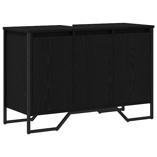 vidaXL Waschbeckenunterschrank Schwarz Eichen-Optik 91 x 35 x 60 cm 869182 günstig online kaufen