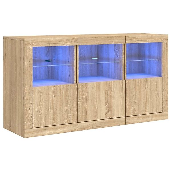 vidaXL Sideboard mit LED-Leuchten Sonoma-Eiche 123x37x67 cm 3209060 günstig online kaufen