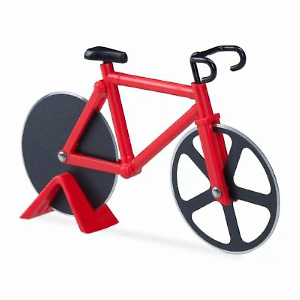 relaxdays Fahrrad Pizzaschneider rot günstig online kaufen