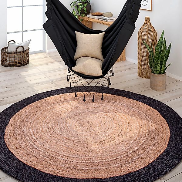 Paco Home Teppich "Viborg 594" rund 6 mm Höhe Jute, Modern, Boho, Ethno, Ha günstig online kaufen
