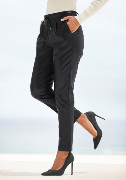 LASCANA Schlupfhose aus Lederimitat, bequeme Stoffhose, elegant-chic günstig online kaufen