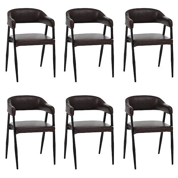 MCW Esszimmerstuhl P29 6er-Set Dunkelbraun günstig online kaufen