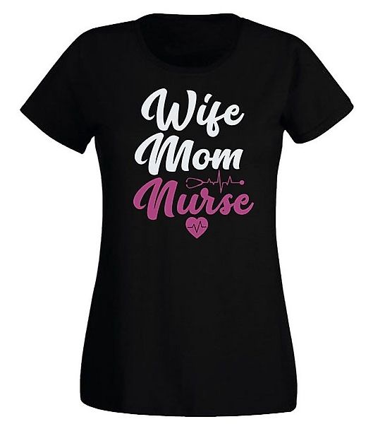 G-graphics T-Shirt Damen T-Shirt - Wife Mom Nurse Slim-fit, mit Frontprint, günstig online kaufen