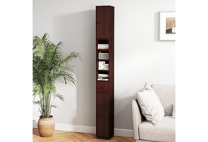 COSTWAY Hochschrank Badschrank schmal, verstellbaren Regal, 20x20x180cm, We günstig online kaufen