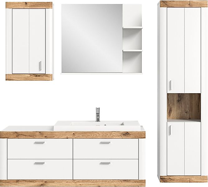 Home affaire Badmöbel-Set "Landsby, 4 teilig, inklusive Mineralguss-Waschbe günstig online kaufen