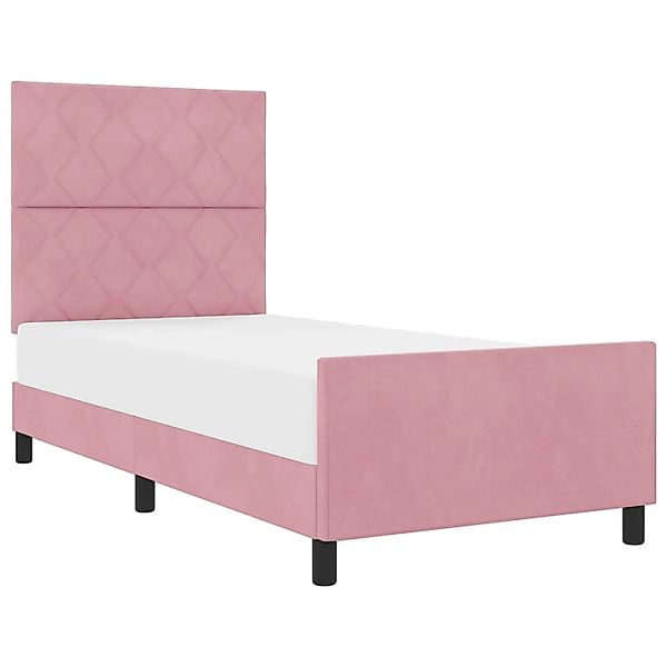 vidaXL Boxspringbett mit Kopfteil Rosa 90 x 190 cm Samt 3344980 günstig online kaufen