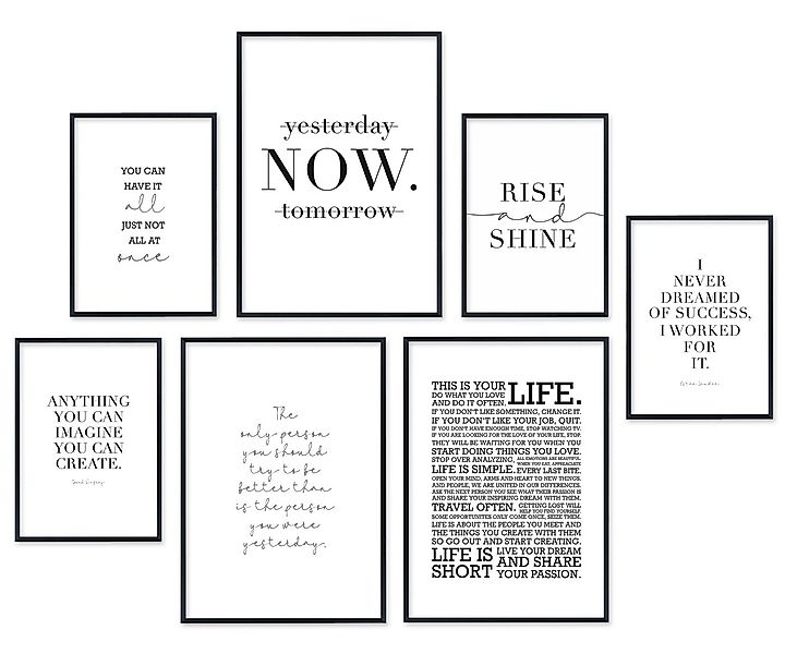 Hyggelig Home Poster Zitate Motivation - Premium Poster Set OHNE & Rahmen - günstig online kaufen