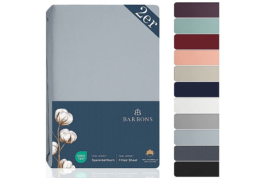 BARBONS Spannbettlaken Jersey 2er Bettlaken, 145 g/m² Spannbetttuch, bis zu günstig online kaufen