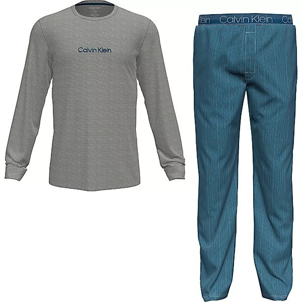 Calvin Klein Underwear Langarm-set Hosen Pyjama S Grey Heather Top / Struct günstig online kaufen