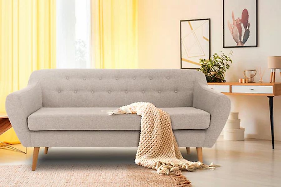 Home affaire 3-Sitzer »Renne« mit Heftung im Rücken im skandinavischem Stil günstig online kaufen