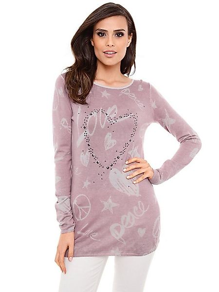 heine Strickpullover Druck-Pullover Langarm Feinstrick günstig online kaufen