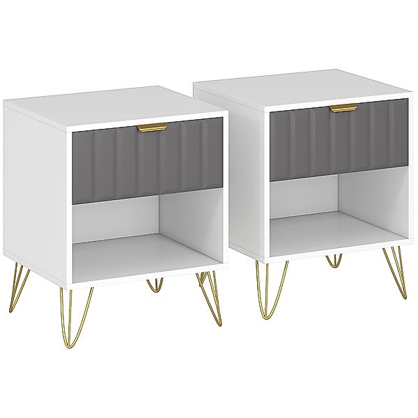 HOMCOM Nachttisch, moderner Beistelltisch mit offenem Fach, Schublade und G günstig online kaufen