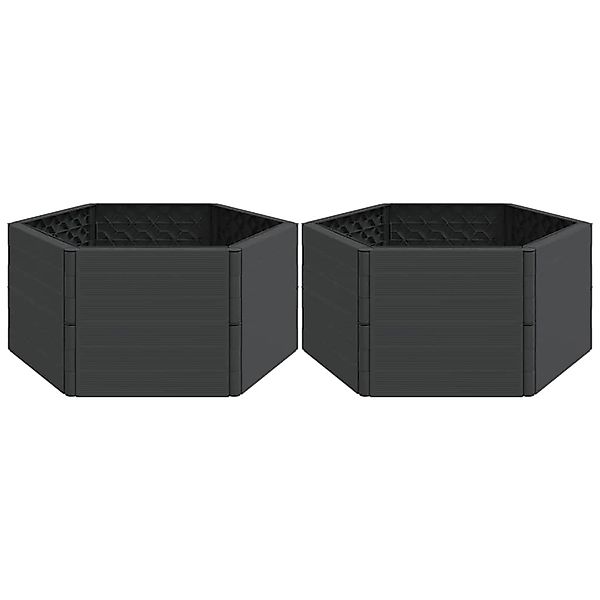 vidaXL Pflanzkübel 2 Stk Anthrazit PP 3189184 günstig online kaufen