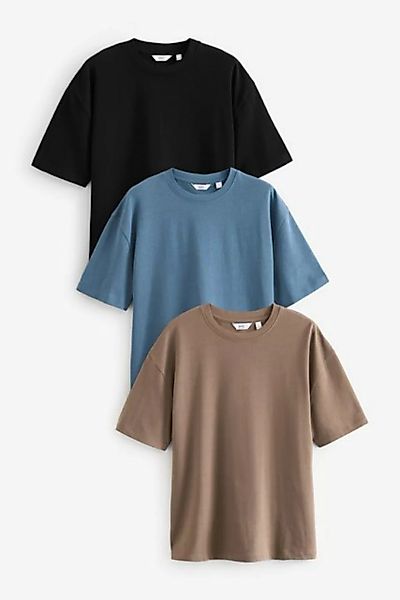Next T-Shirt Schwere T-Shirts, 3er Pack (3-tlg) günstig online kaufen