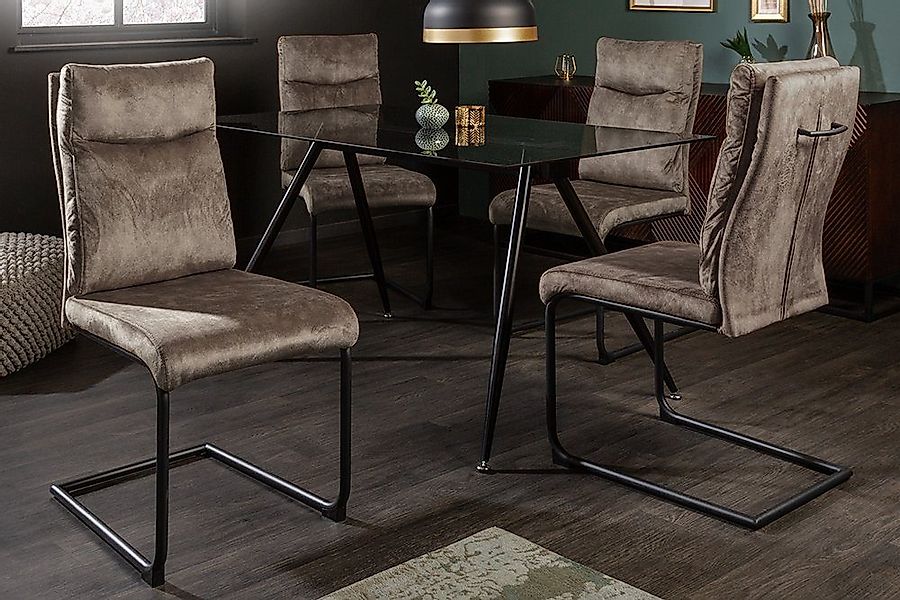 riess-ambiente Freischwinger COMFORT antik taupe, Esszimmer günstig online kaufen
