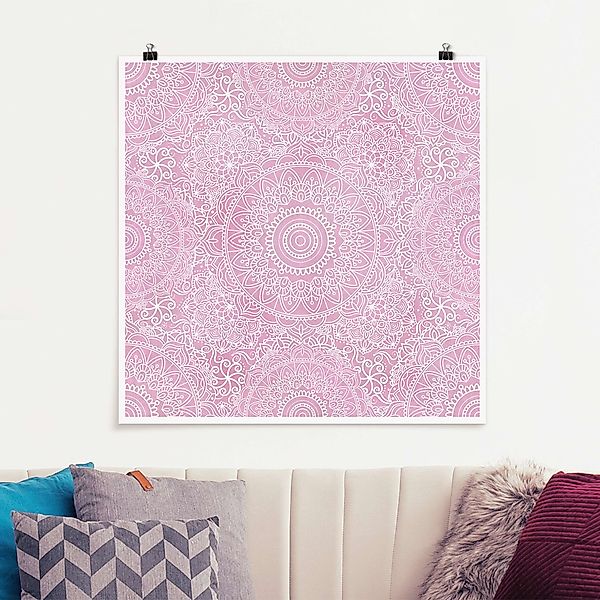 Poster Muster Mandala Rosa günstig online kaufen