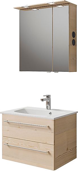 Saphir Badmöbel-Set "Serie 6025 2-teilig Mineralmarmor-Waschtisch mit LED-S günstig online kaufen