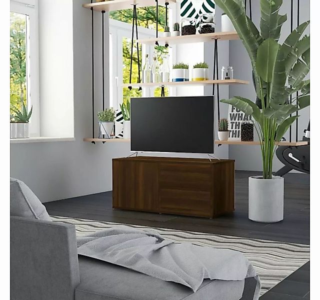 furnicato TV-Schrank Braun Eichen-Optik 80x34x36 cm Holzwerkstoff günstig online kaufen