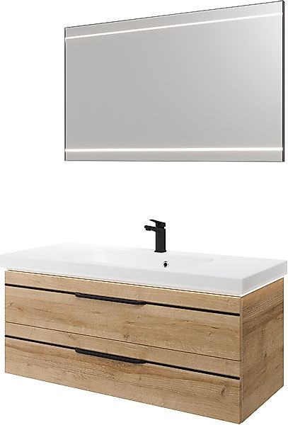 Saphir Badmöbel-Set »Balto 2-teilig Mineralmarmor-Waschtisch mit LED-Spiege günstig online kaufen
