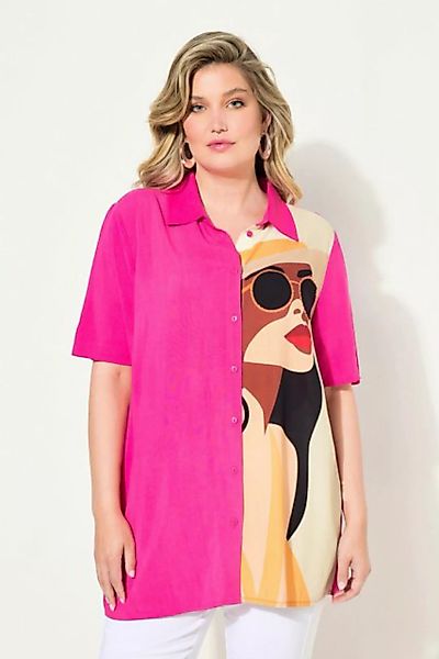 MIAMODA Hemdbluse Bluse A-Linie Frauen-Motiv Halbarm günstig online kaufen