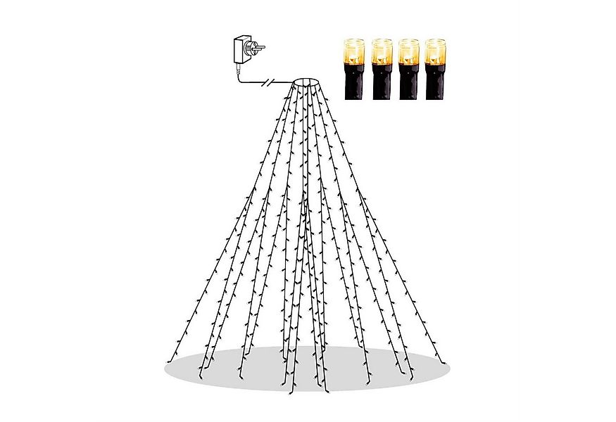 STAR TRADING LED-Baummantel LED Baummantel Lichterkette Baumkette 8 Stränge günstig online kaufen