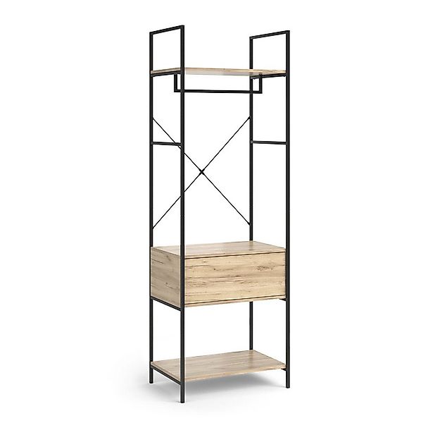 Vicco Kleiderschrank Enya, Holz/Schwarz, 60 x 180 cm mit Schublade günstig online kaufen