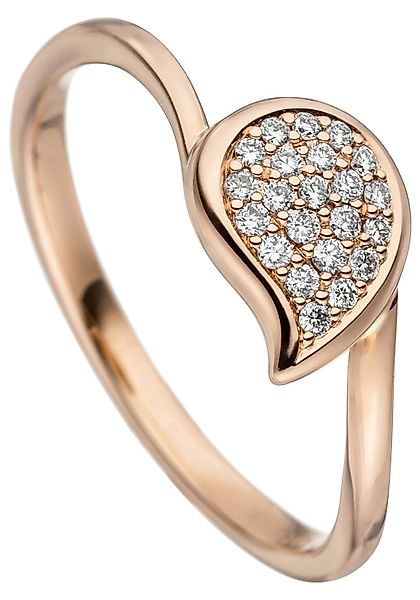 JOBO Fingerring "Ring mit 22 Diamanten", 585 Roségold günstig online kaufen