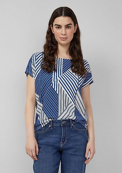 s.Oliver Kurzarmshirt T-Shirt Strukturiertes T-Shirt mit All-over-Print günstig online kaufen