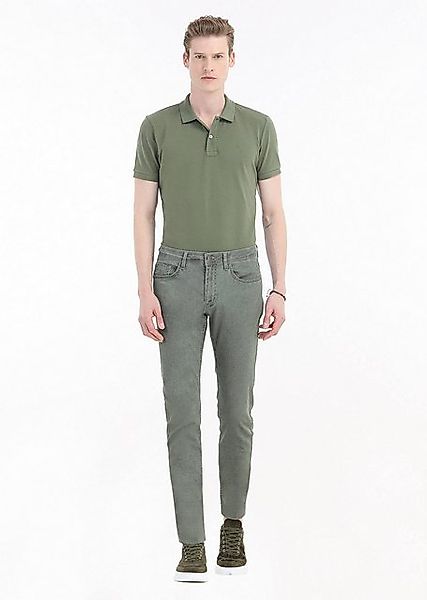 RAMSEY Chinohose Khaki Weben Slim Fit Freizeit Baumwollmischung Hose günstig online kaufen