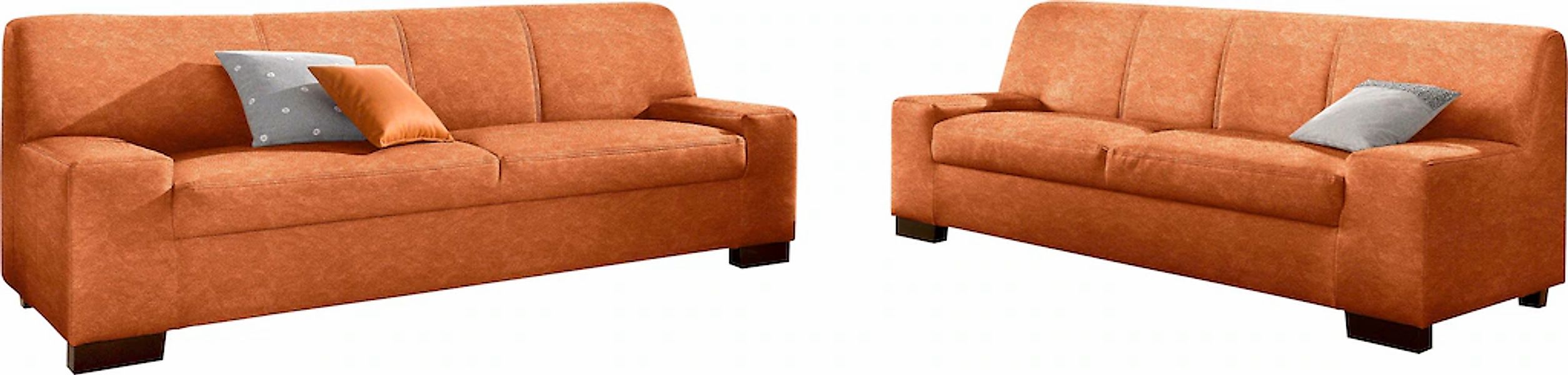 DOMO collection Polstergarnitur "Norma kubisch und zeitlos" Set, 2 Stk. tlg günstig online kaufen