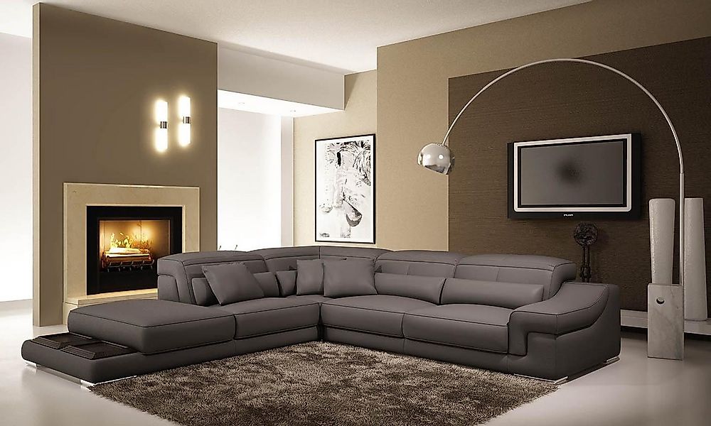 Xlmoebel Ecksofa Neu Leder Textil Ecksofa in L-Form mit modernem Design und günstig online kaufen