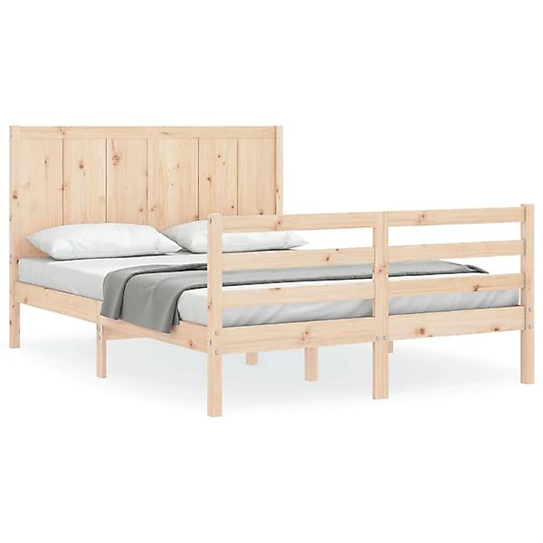 vidaXL Massivholzbett mit Kopfteil 140x200 cm 3194506 günstig online kaufen