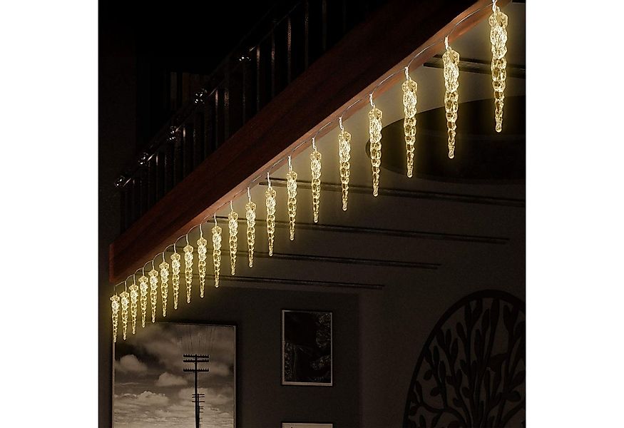 Spetebo LED-Lichterkette Eiszapfen aus Acryl- 190 cm - Deko Lichtkette mit günstig online kaufen