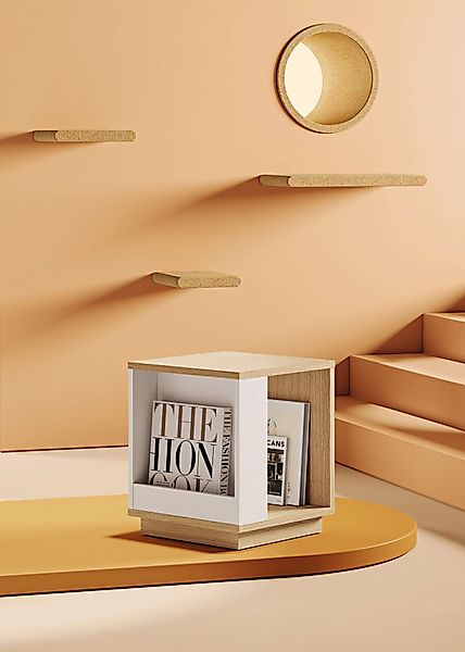 TemaHome Beistelltisch »ELLA Sofatisch, Regal, Eichefurnier & Weiss, Aufbew günstig online kaufen