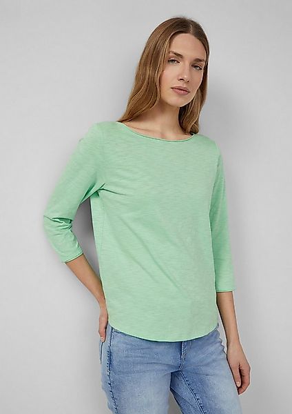 s.Oliver 3/4-Arm-Shirt T-Shirt Shirt mit Flammgarnstruktur und 3/4-Ärmeln günstig online kaufen