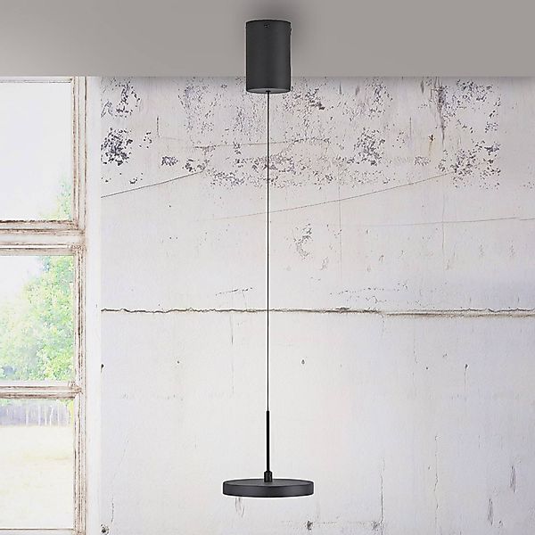JUST LIGHT. LED-Hängeleuchte Plata, schwarz, 1-fl., 3.000 K günstig online kaufen