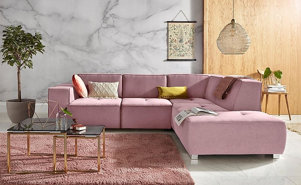 Home affaire Ecksofa "Sapporo L-Form" wahlweise Bettfunktion oder Sitztiefe günstig online kaufen