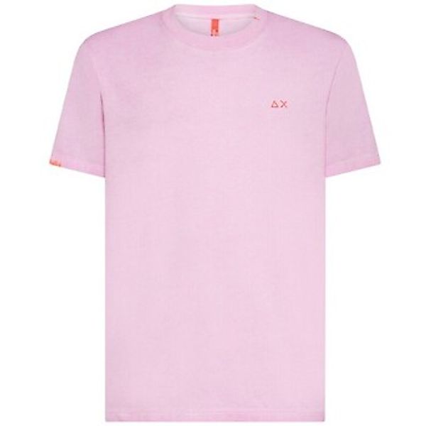 Sun68  T-Shirts & Poloshirts Jersey-Leinen-Streifen-Strandrosa-T-Shirt günstig online kaufen