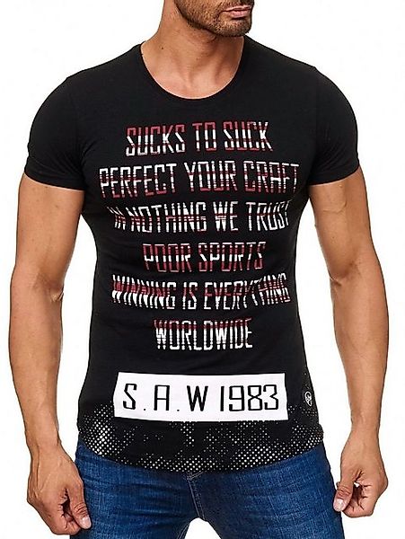 Egomaxx T-Shirt T Typo Allover SAW Schrift Print H2169 (1-tlg) SAW günstig online kaufen