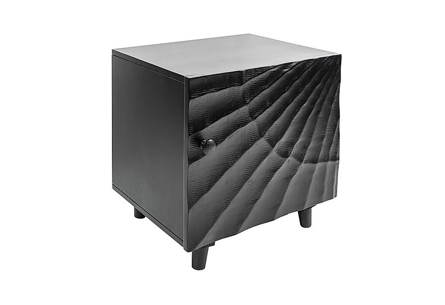 riess-ambiente Nachttisch SCORPION 50cm schwarz, Schlafzimmer · Massivholz günstig online kaufen