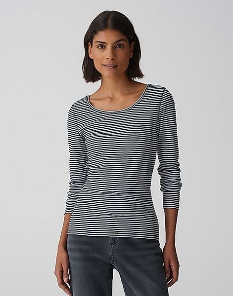 OPUS Langarmshirt Somira stripe schmale Passform Jersey Das Model ist 176 c günstig online kaufen