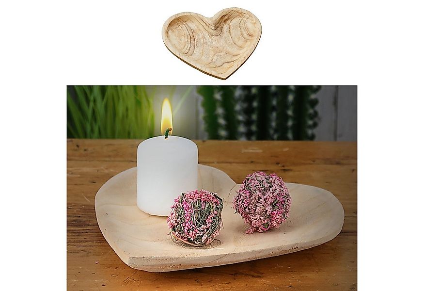 CEPEWA Dekoschale Dekoschale Herz 25x25x4cm Paulownia Naturprodukt Holzherz günstig online kaufen