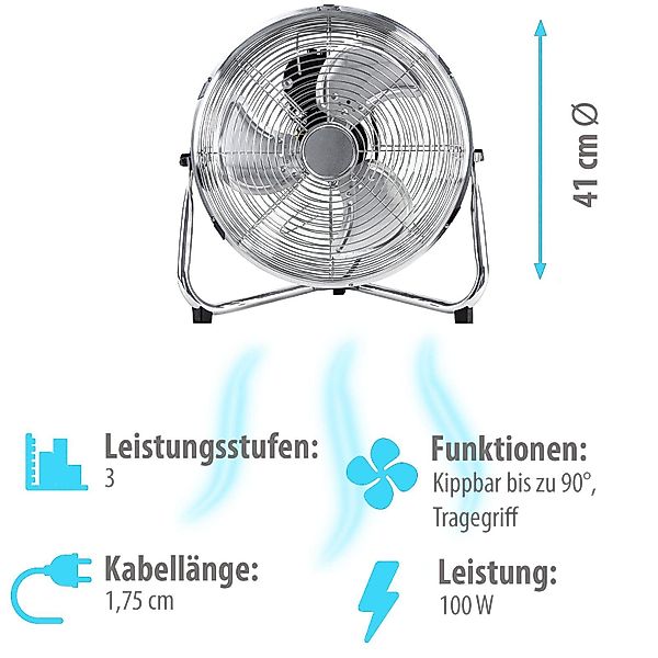 Grafner Bodenventilator Ventilator Bodenventilator Tischventilator 41cm günstig online kaufen
