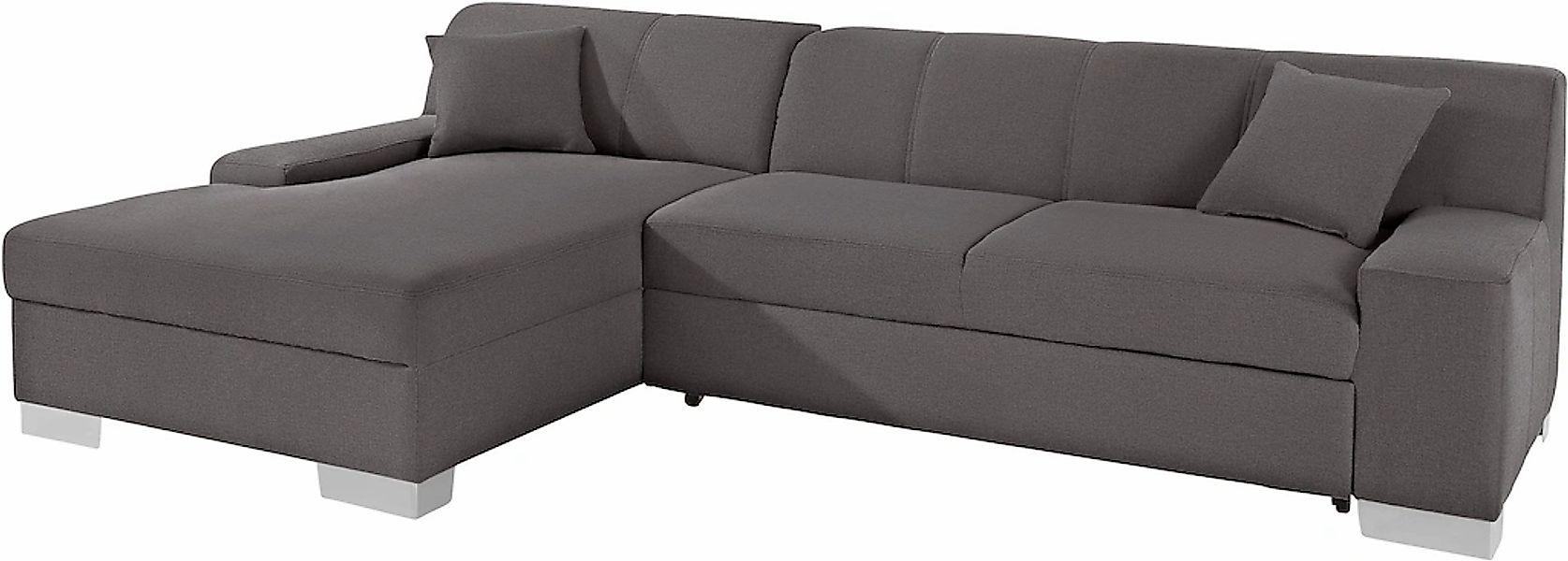 DOMO collection Ecksofa "Bero, elegant und zeitlos, flache Armlehnen, L-For günstig online kaufen