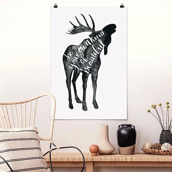 Poster - Hochformat Tiere mit Weisheit - Elch günstig online kaufen