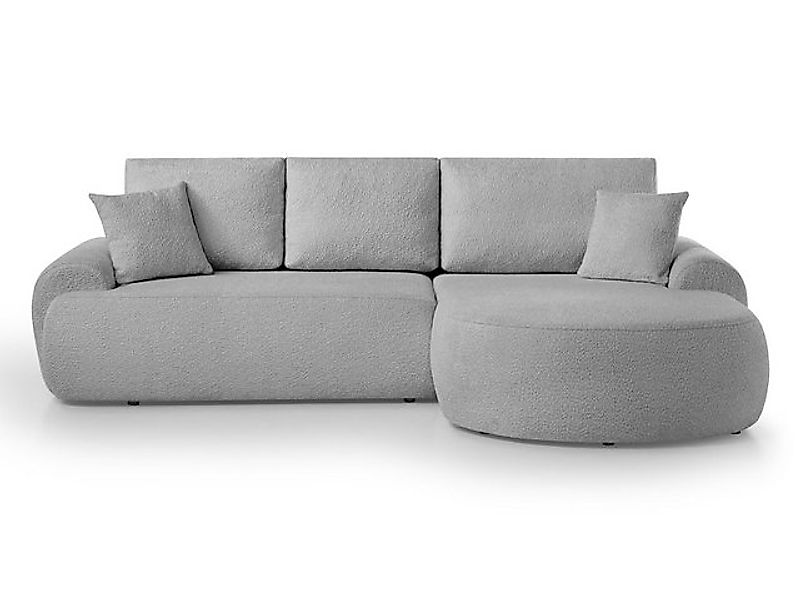 Beautysofa Ecksofa mit Kissen aus Bouclé-Stoff TEDDY, In vielen Farben zur günstig online kaufen