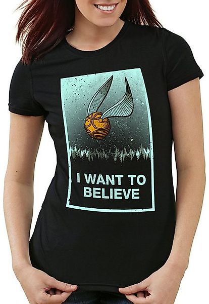 style3 T-Shirt I want to believe Schnatz harry turnier sport besen quidditc günstig online kaufen