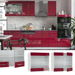 Vicco Glashängeschrank Fame-Line, Bordeaux Hochglanz/Weiß, 80 günstig online kaufen