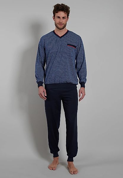 GÖTZBURG Pyjama "Manhattan" 2 tlg. Langarm, V-Ausschnitt, lange Hose, V-Aus günstig online kaufen